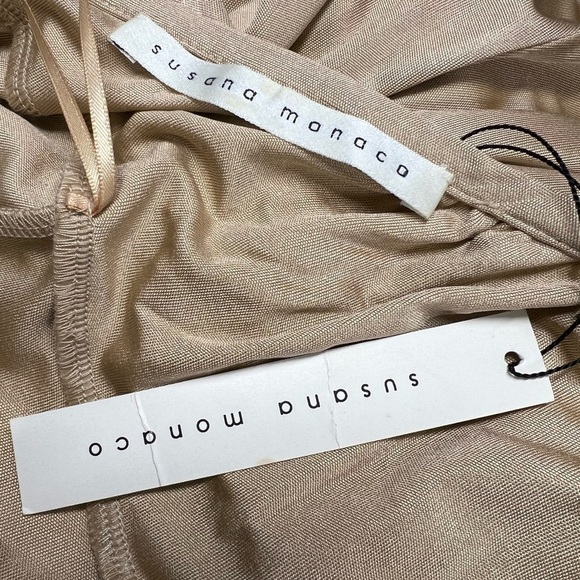 NWT SUSANA MONACO Halter Maxi Dress Champagne - Picture 7 of 9